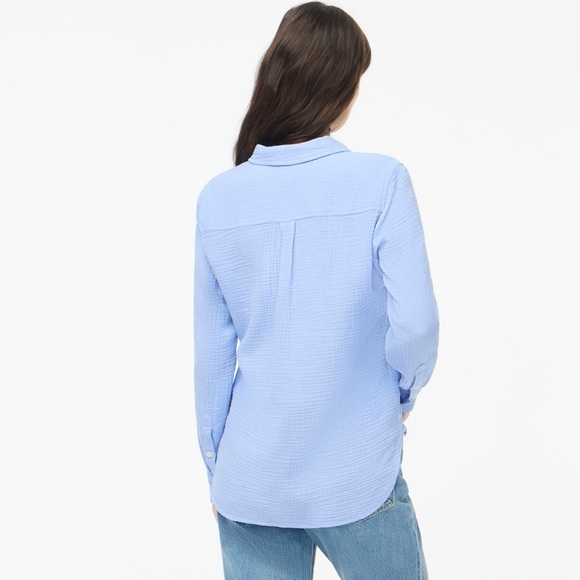 J. Crew Baby Blue Women's GauzeButton-Down Shirt - Picture 2 of 6